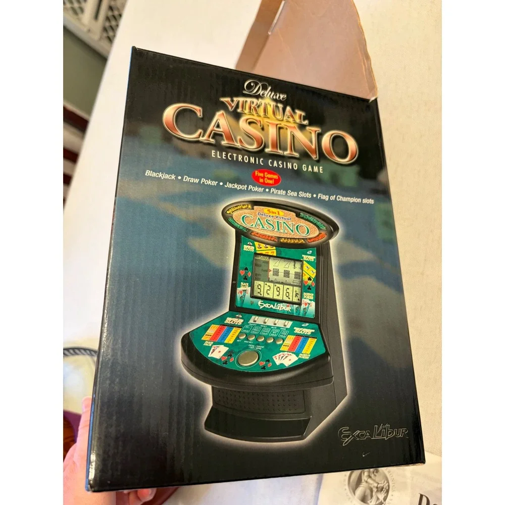Excalibur Deluxe Virtual Casino Electronic Game VR02-V Green 5-in-1 Handheld